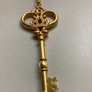 Vintage Skeleton Key Key Chain with a Crown Design